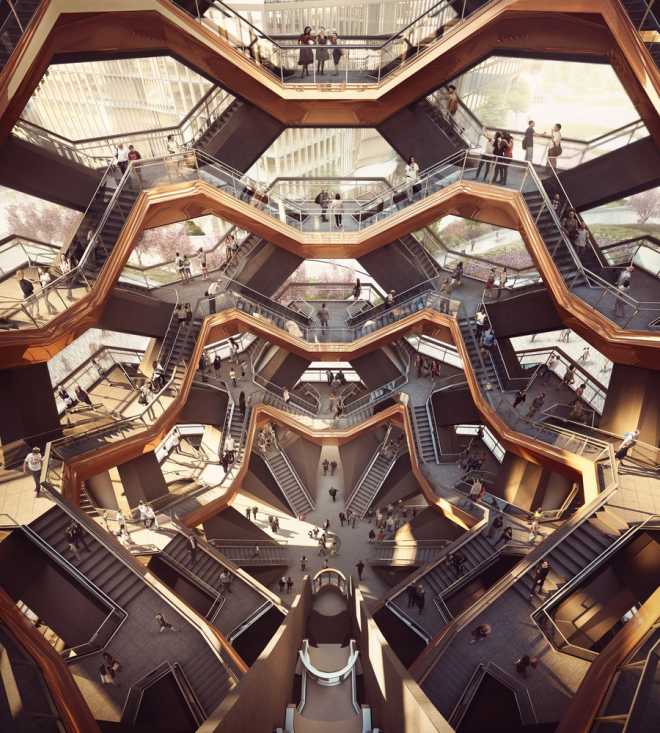 Студия Хезервика построит в Нью-Йорке «Сосуд», образованный бесконечной лестницей