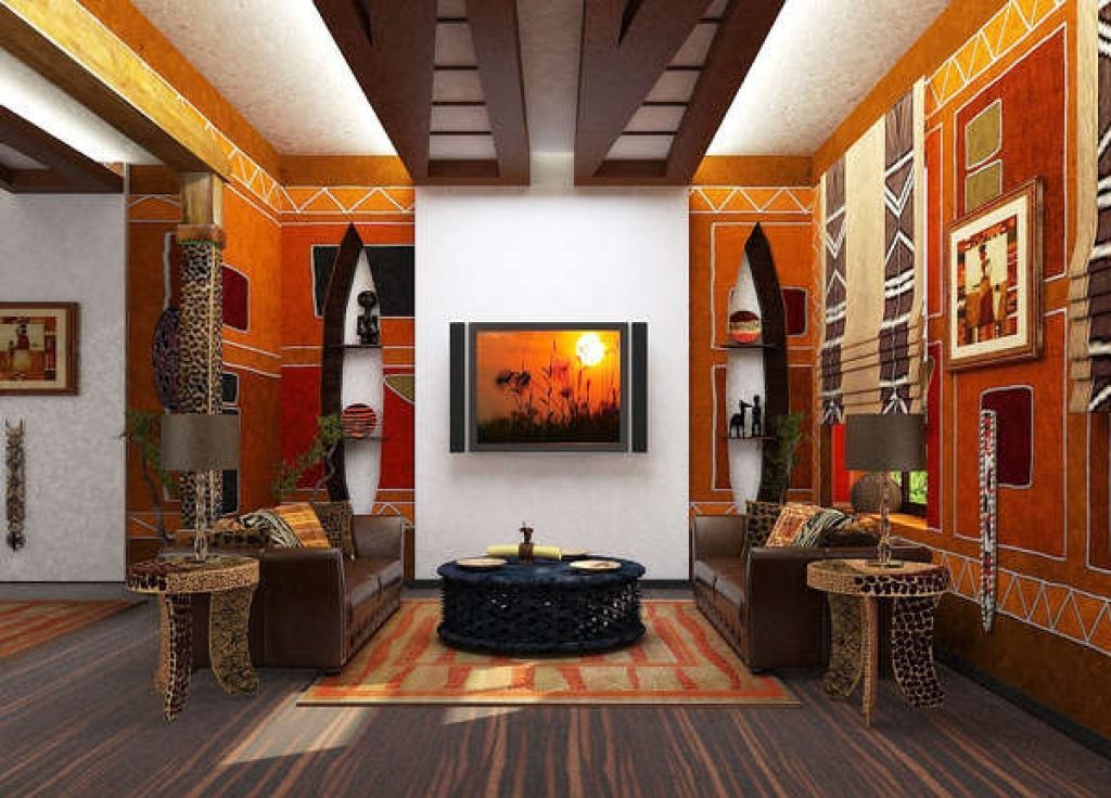 Оформление гостиной в африканском стиле