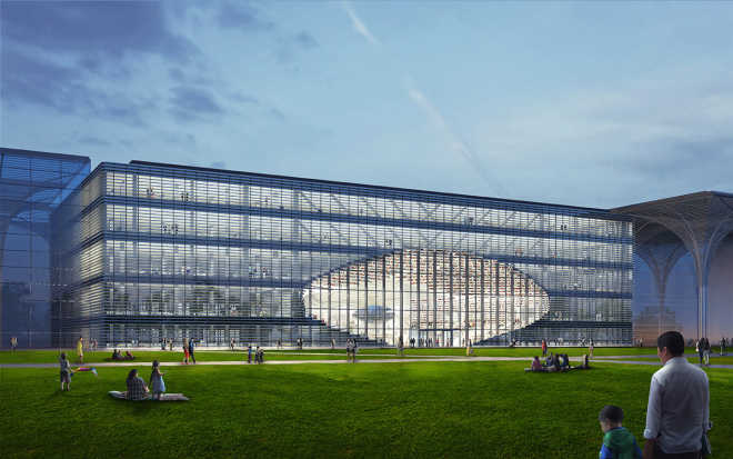 Голландская фирма MVRDV строит в Китае библиотеку с зеркальной сферической аудиторией