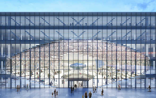 Голландская фирма MVRDV строит в Китае библиотеку с зеркальной сферической аудиторией