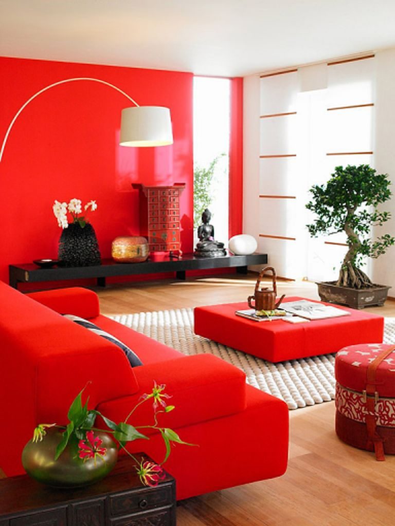 Красные вставки в дизайне интерьера